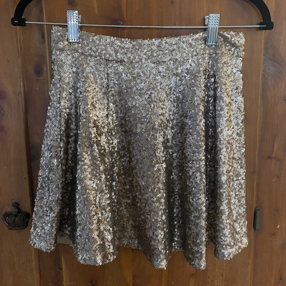 Gold  Sequence Mini Skirt
